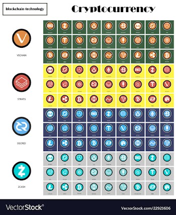 Big set of crypto currency logo coins lumens vector image