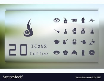 Big set of icons in flat style stylish coffee set vector image