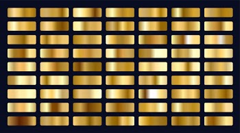 Big set of metallic gold gradients Free Vector
