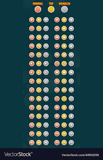 big set of round buttons with 3d effect