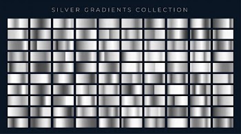 Big set of silver or platinum gradients Free Vector