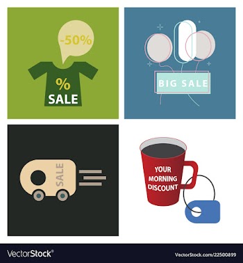 Big super sale promotional set emblems in shape vector image
