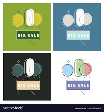 Big super sale promotional set emblems in shape vector image