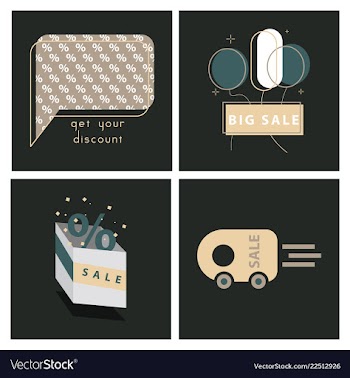 Big super sale promotional set emblems in shape vector image