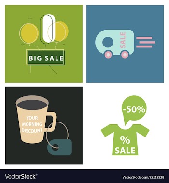 Big super sale promotional set emblems in shape vector image