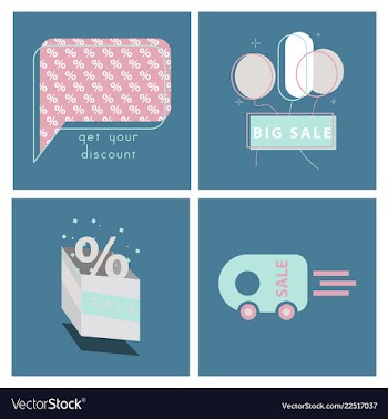 Big super sale promotional set emblems in shape vector image