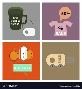 Big super sale promotional set emblems in shape vector image