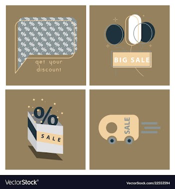 Big super sale promotional set emblems in shape vector image