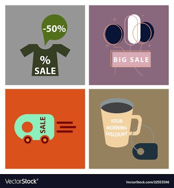Big super sale promotional set emblems in shape vector image