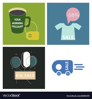 Big super sale promotional set emblems in shape vector image