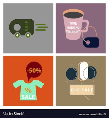 Big super sale promotional set emblems in shape vector image
