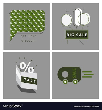 Big super sale promotional set emblems in shape vector image