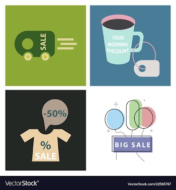 Big super sale promotional set emblems in shape vector image