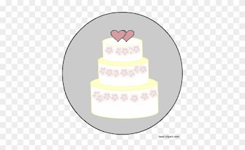 Big Wedding Cake With Two Hearts, Free Png Clip Art - Wedding Cake