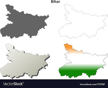 Bihar blank detailed outline map set vector image