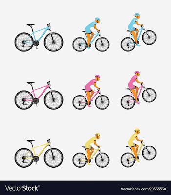  					Bike and cyclist vector image														