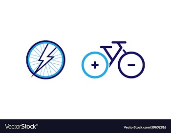 bike and electric logo and wheel icon