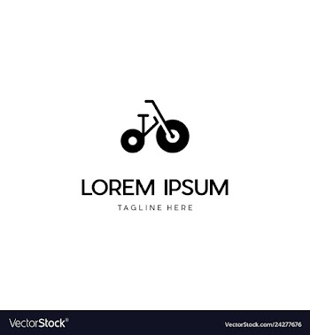Bike cycle outline creative logo design vector image