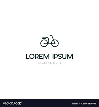Bike cycle outline creative logo design vector image