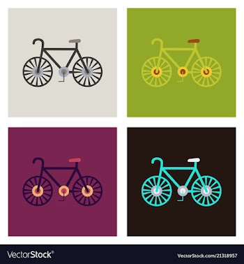 Bike icon flat in black on white background eps 10 vector image