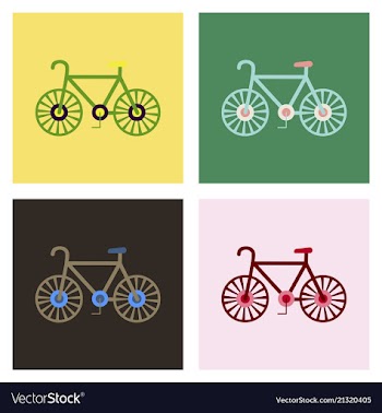 Bike icon flat in black on white background eps 10 vector image