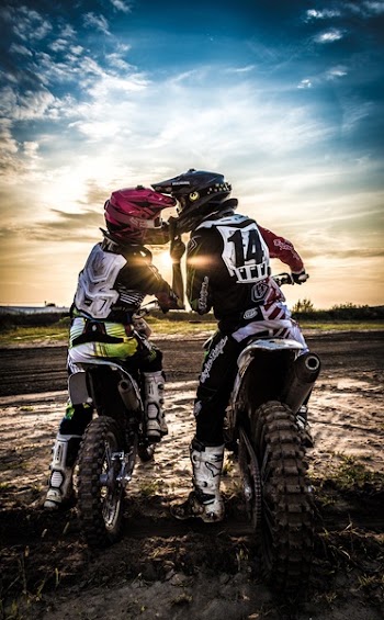 Biker couple