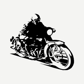Biker drawing, hobby, transportation vintage | Free PSD - rawpixel