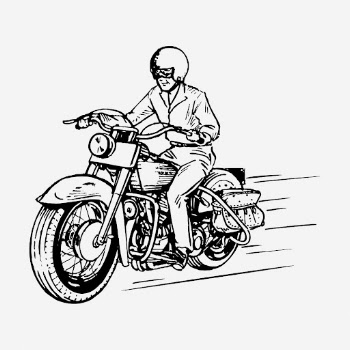 Biker riding motorcycle drawing, vintage | Free Photo - rawpixel