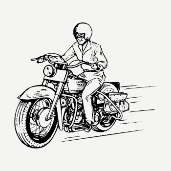 Biker riding motorcycle drawing, vintage | Free PSD - rawpixel