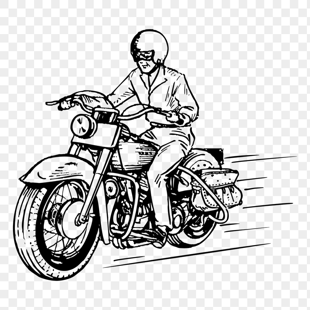 Biker riding png motorcycle sticker, | Free PNG - rawpixel