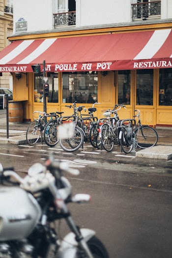 Bikes Pared in Front of Store