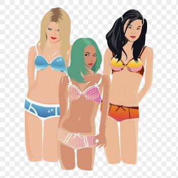 Bikini girls png sticker, character | Free PNG - rawpixel