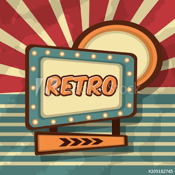 billboard advertise stripes background retro vintage vector illustration