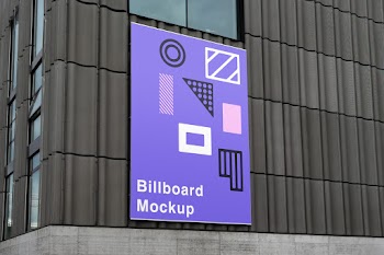 Billboard on Wall Mockup billboard mockup 