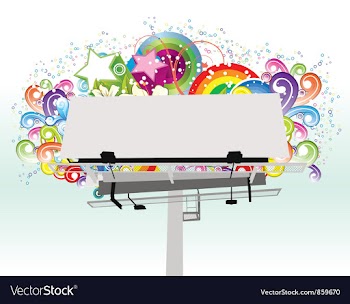 Billboard with floral vector image