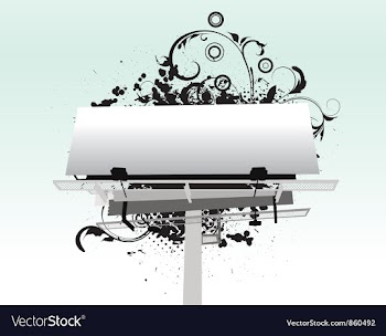 Billboard with floral vector image