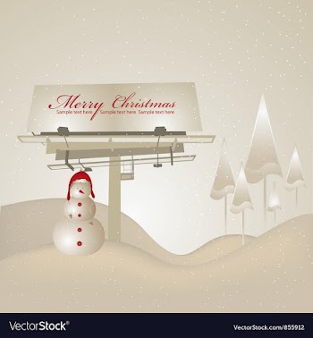 Billboard with snowman vector image