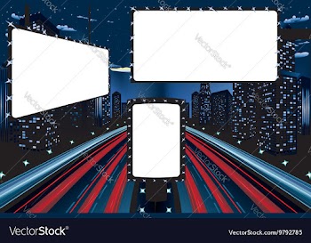Billboards in Night City vector image