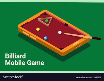 Billiard mobile smartphone game isometric vector image