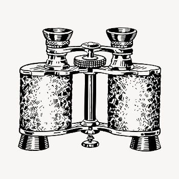 Binoculars clipart, vintage hand drawn | Free Vector - rawpixel