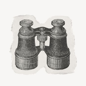 Binoculars drawing, ripped paper, object | Free PSD Illustration - rawpixel