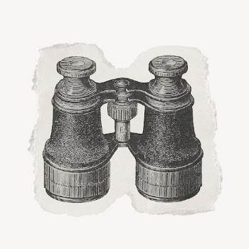 Binoculars drawing, torn paper, vintage | Free Photo Illustration - rawpixel
