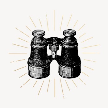 Binoculars drawing, vintage travel object | Free PSD Illustration - rawpixel