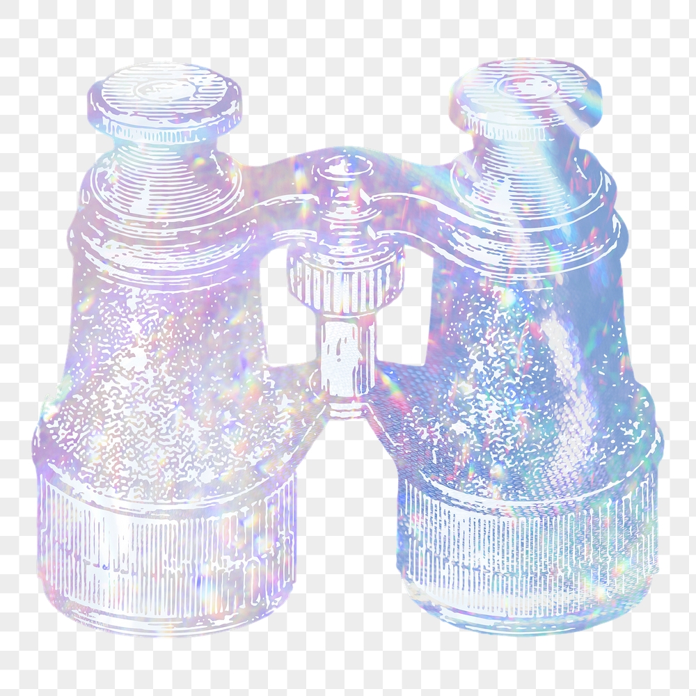 Binoculars png sticker, aesthetic holographic | Free PNG Illustration - rawpixel