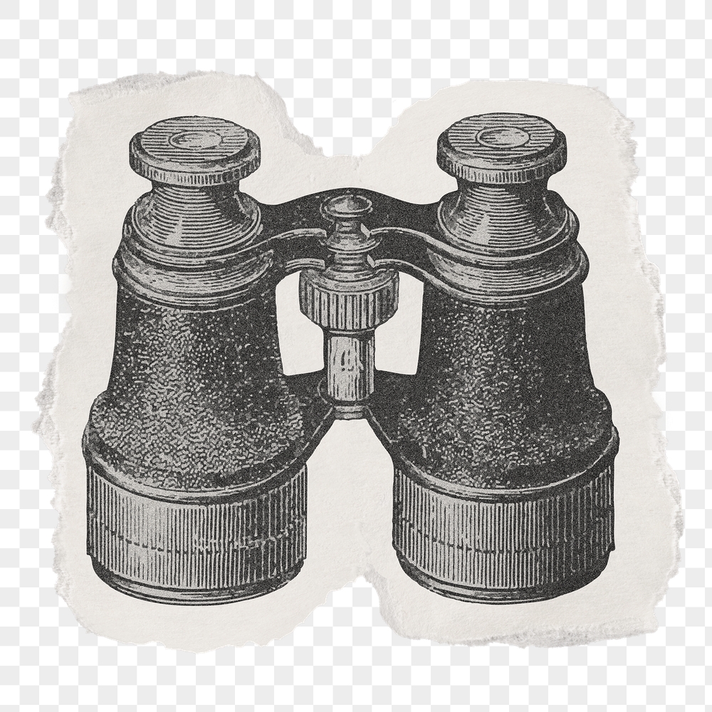 Binoculars png sticker, ripped paper, | Free PNG Illustration - rawpixel