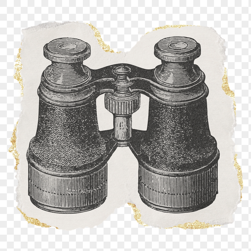 Binoculars png sticker, ripped paper, | Free PNG Illustration - rawpixel