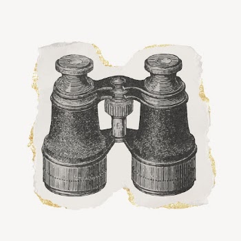 Binoculars ripped paper clipart, gold | Free Vector Illustration - rawpixel