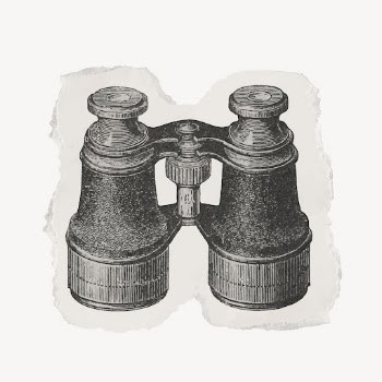 Binoculars ripped paper clipart, vintage | Free Vector Illustration - rawpixel