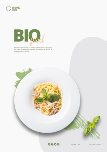 Bio food flyer template with photo Free Psd