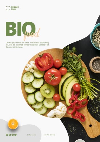 Bio food flyer template with photo Free Psd
